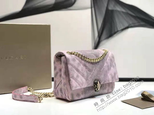 Bvlgari女包 寶格麗小號新品 幾何形狀鏈條斜挎包 Serpenti Cabocho肩包 287993  fyd1526